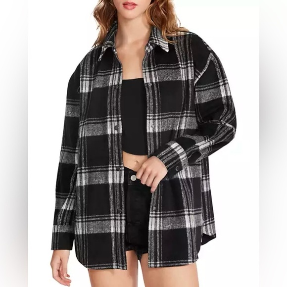 Steve Madden Sophia Plaid Shirt Jacket (Z001) - Picture 1 of 5